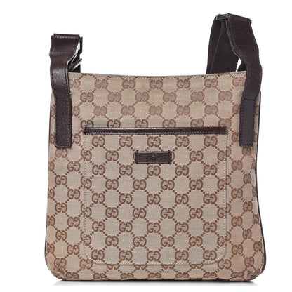 Gucci Monogram Flat Messenger Bag Dark Brown 1 of 13