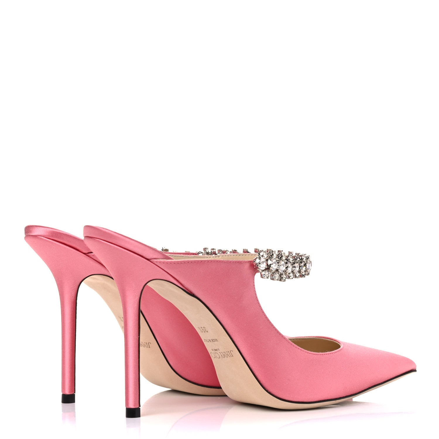 Jimmy Choo Satin Crystal Bing 100 Pumps 39.5 Rose 4 of 11