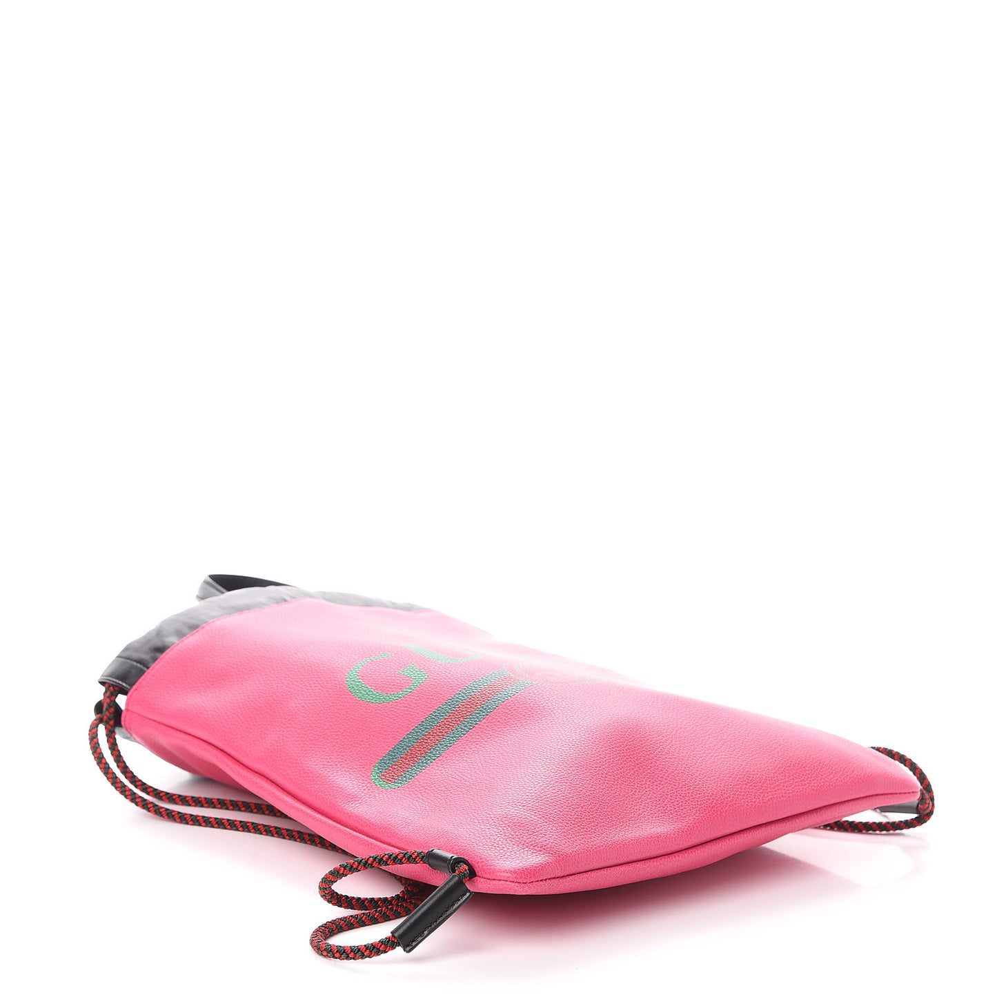 Grained Calfskin Logo Drawstring Backpack Box Pink Green Black