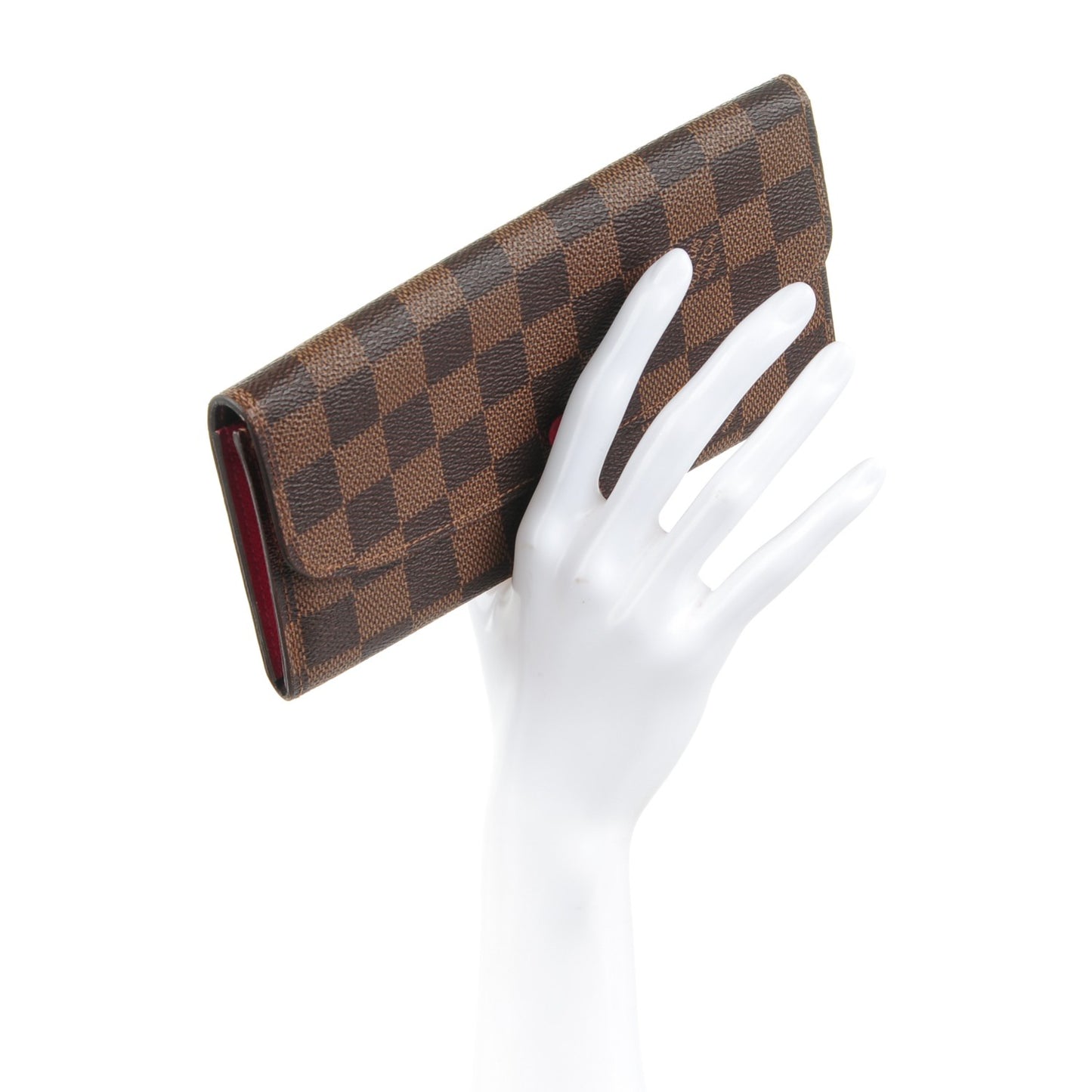 Damier Ebene Emilie Wallet Red