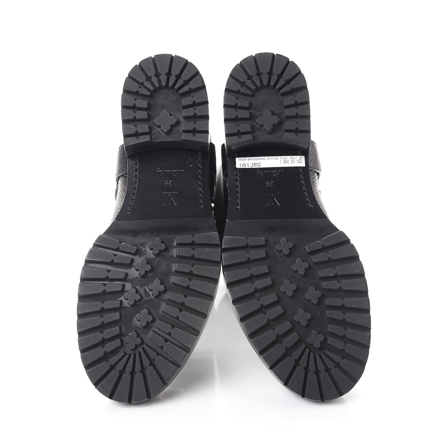Calfskin Outlaw Flat Half Boots 39 Black