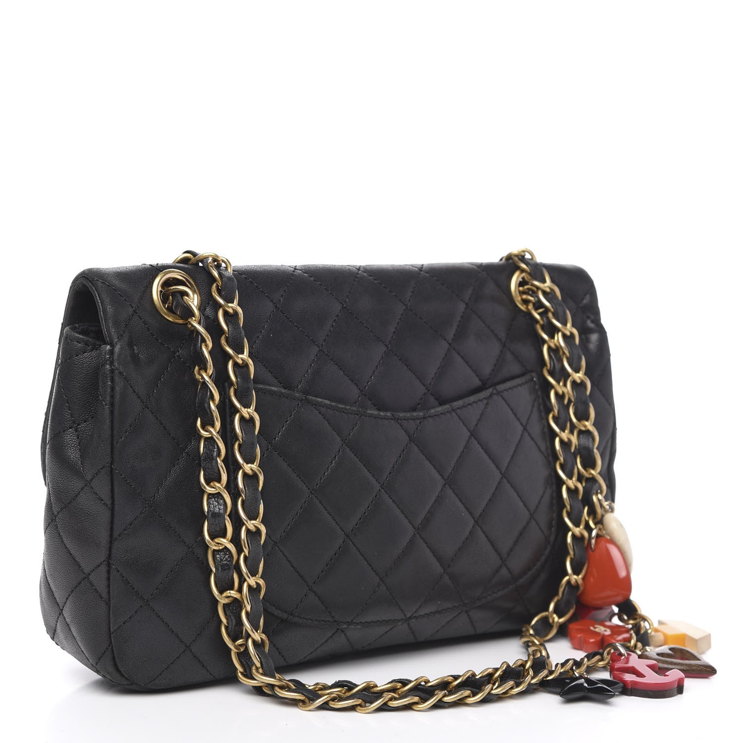 Chanel Lambskin Quilted Medium Cruise Charm Single Flap Black 3 of 16