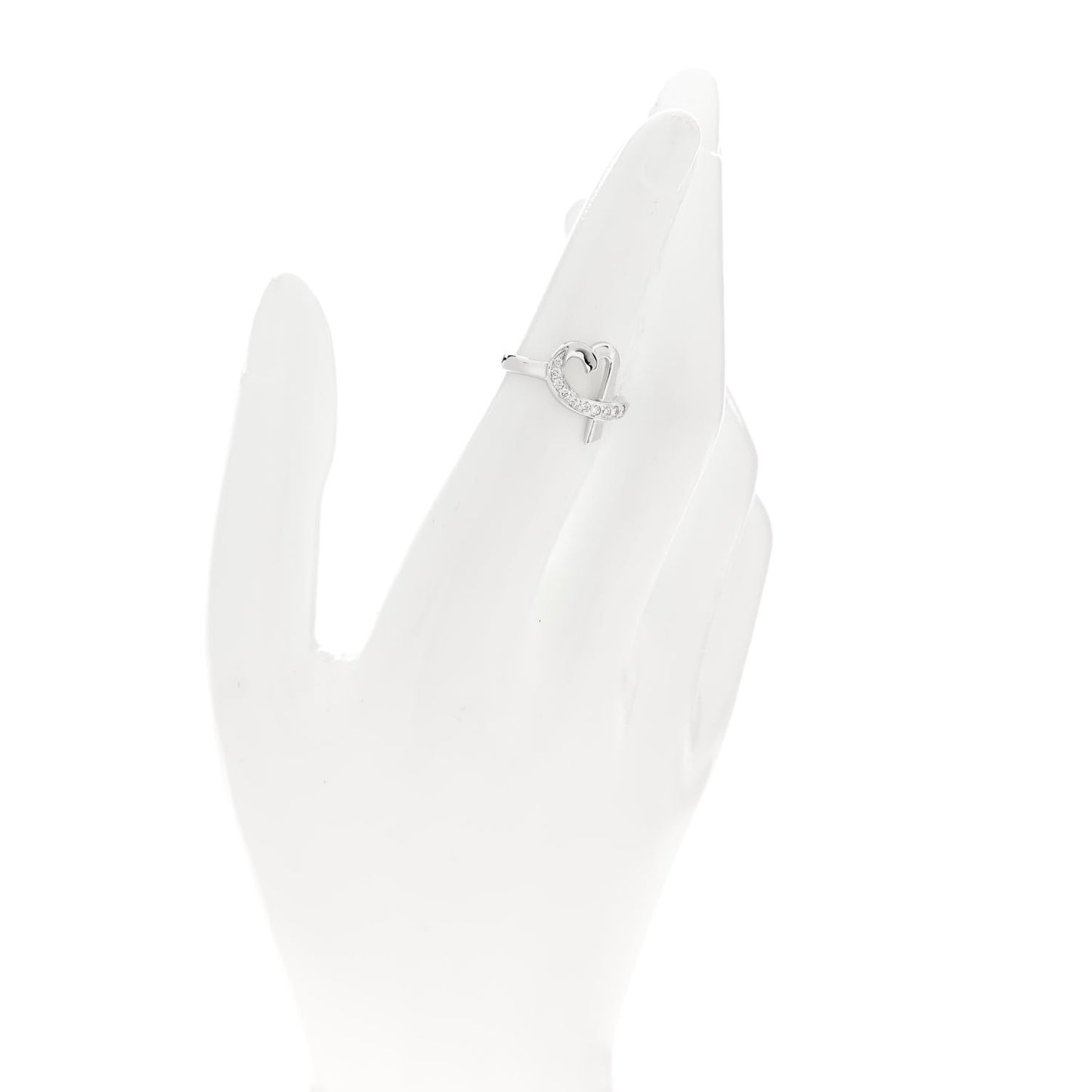 18K White Gold Diamond Paloma Picasso Loving Heart Ring 50 5.5