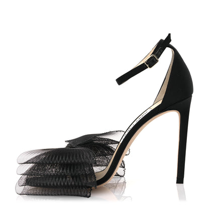 Jimmy Choo Grosgrain Aveline Bow 100 Sandals 39 Black 1 of 9