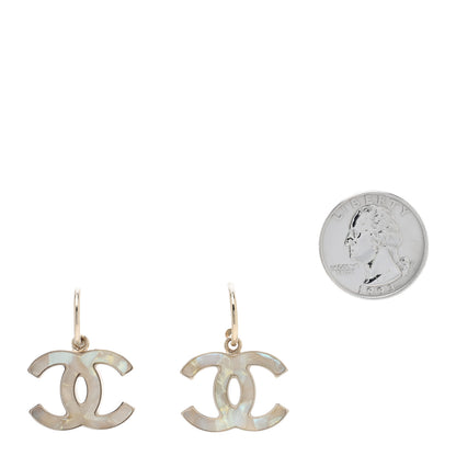 Chanel Pearlized Enamel CC Dangle Earrings Gold 2 of 5