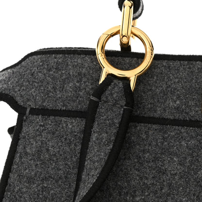 Fendi Melange Flannel Satin Threaded Edge Medium Peekaboo I SEE U Satchel Grigio Bois de Rose 18 of 18