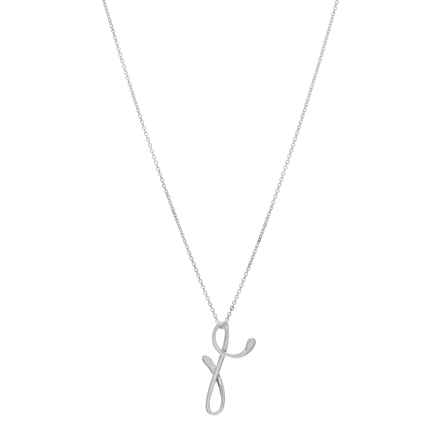 Tiffany Sterling Silver Elsa Peretti Letter Y Pendant Necklace 1 of 4
