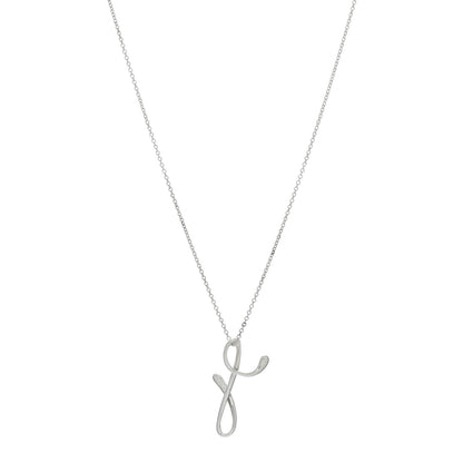 Tiffany Sterling Silver Elsa Peretti Letter Y Pendant Necklace 1 of 4