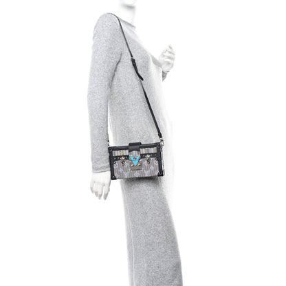 Louis Vuitton Calfskin Monogram LV Pop Petite Malle Blue 2 of 9