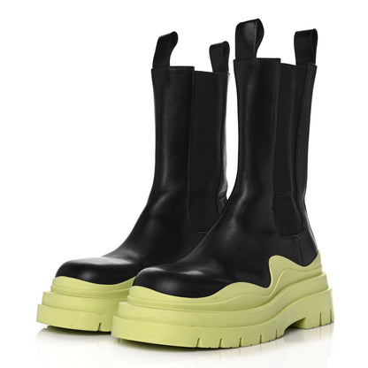Bottega Veneta Calfskin The Tire Chelsea Boots 38.5 Black Seagrass 3 of 8