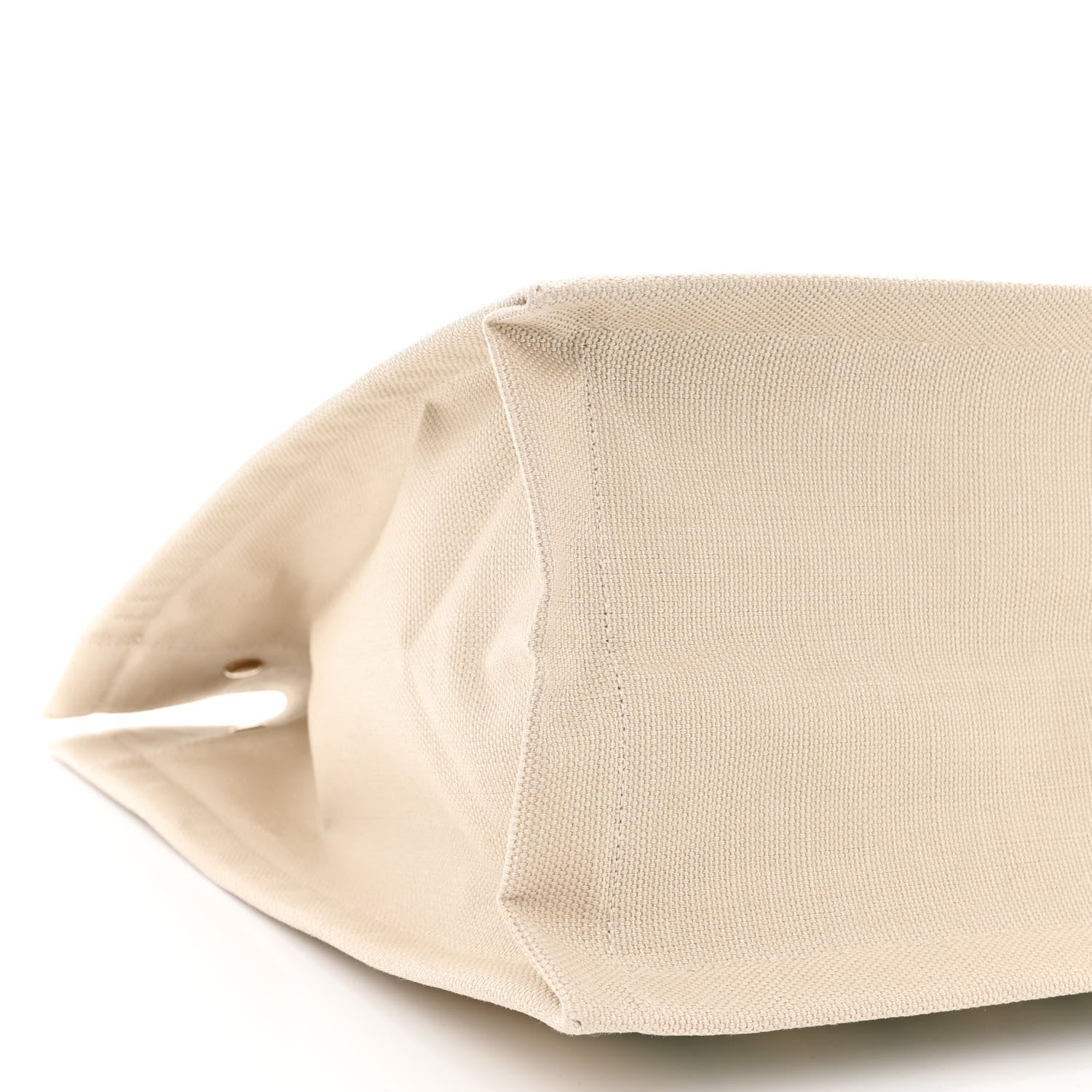 Saint Laurent Cotton Linen Calfskin Striped Rive Gauche Tote Water Green 9 of 10