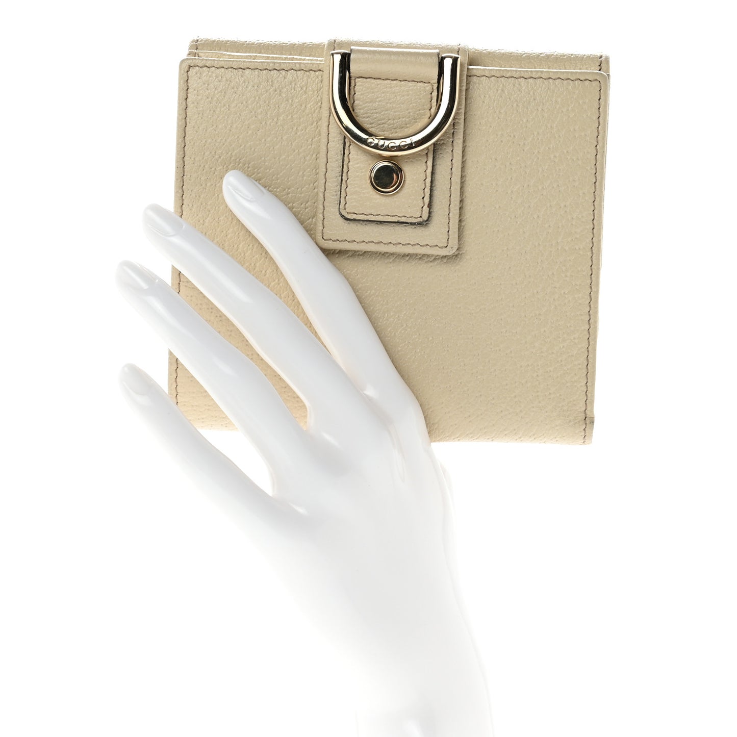 Calfskin Abbey Compact Wallet Off White