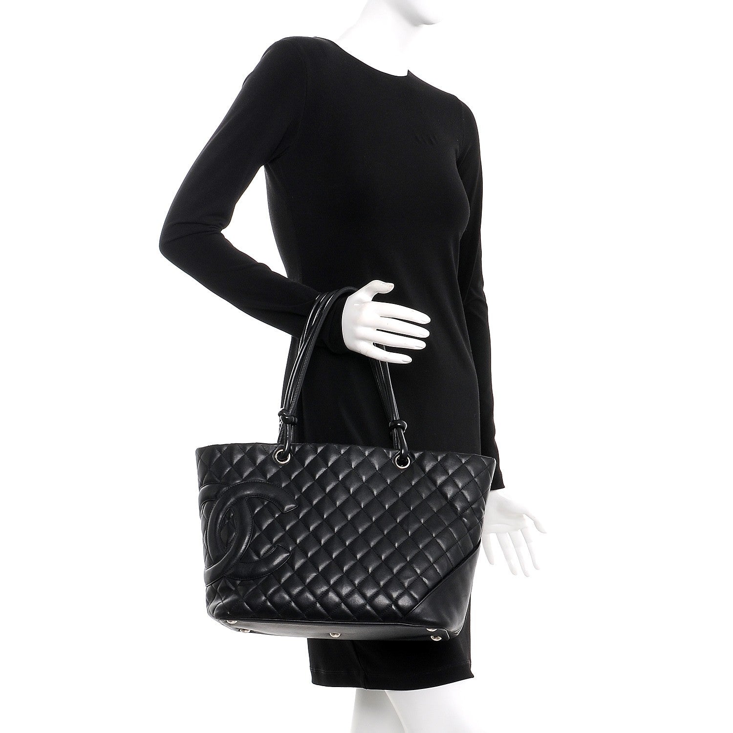 Chanel Calfskin Quilted Large Cambon Tote Black 2 of 12