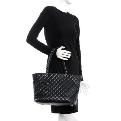 Chanel Calfskin Quilted Large Cambon Tote Black 2 of 12