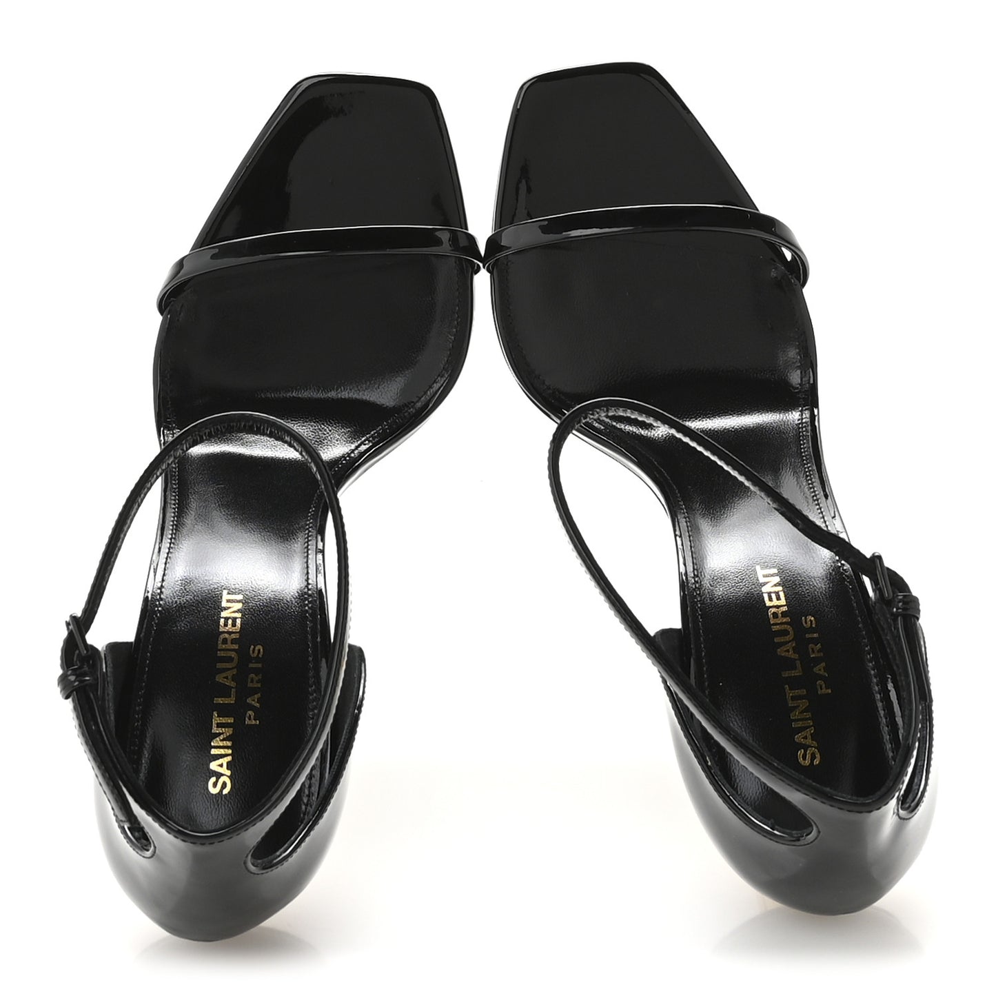 Patent Calfskin Opyum 110 Sandals 40 Black Gold