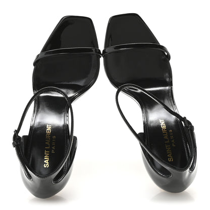 Saint Laurent Patent Calfskin Opyum 110 Sandals 40 Black Gold 2 of 9