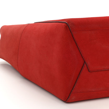 Celine Suede Calfskin Sangle Bucket Bag Red 8 of 10