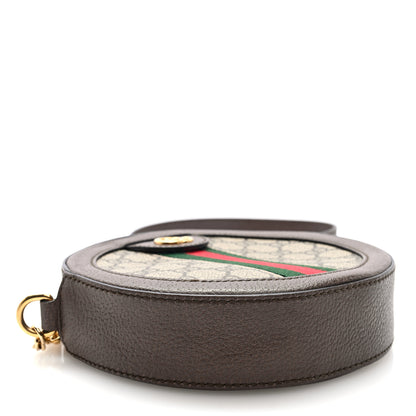 Gucci GG Supreme Monogram Web Mini Ophidia Round Shoulder Bag Brown 4 of 10
