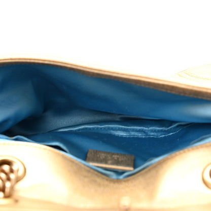 Gucci Metallic Calfskin Matelasse Mini GG Marmont Shoulder Bag Gold Pink 5 of 10