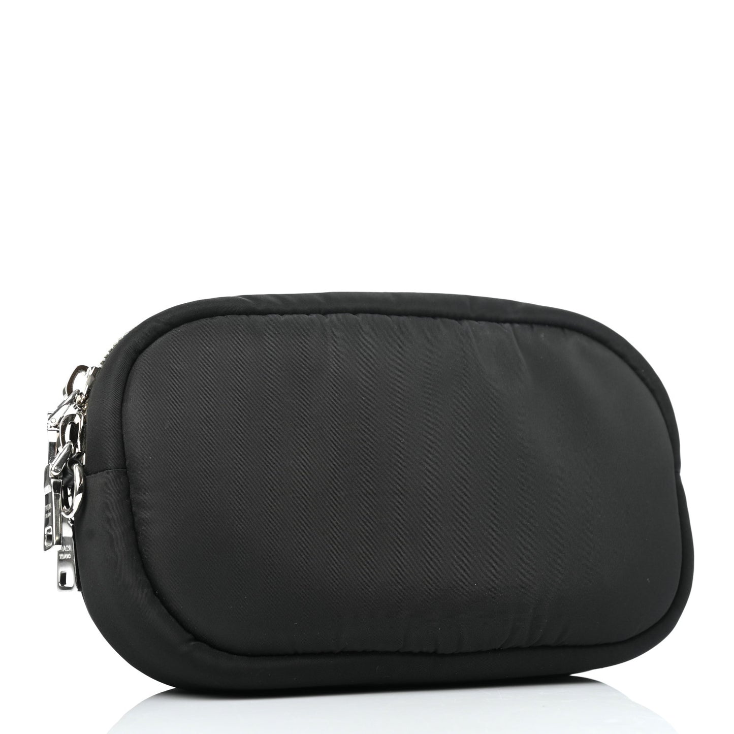 Tessuto Nylon Double Pocket Wristlet Pouch Black Fuoco