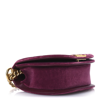 Chanel Velvet Quilted Small Boy Messenger Bag Bordeaux 4 of 12