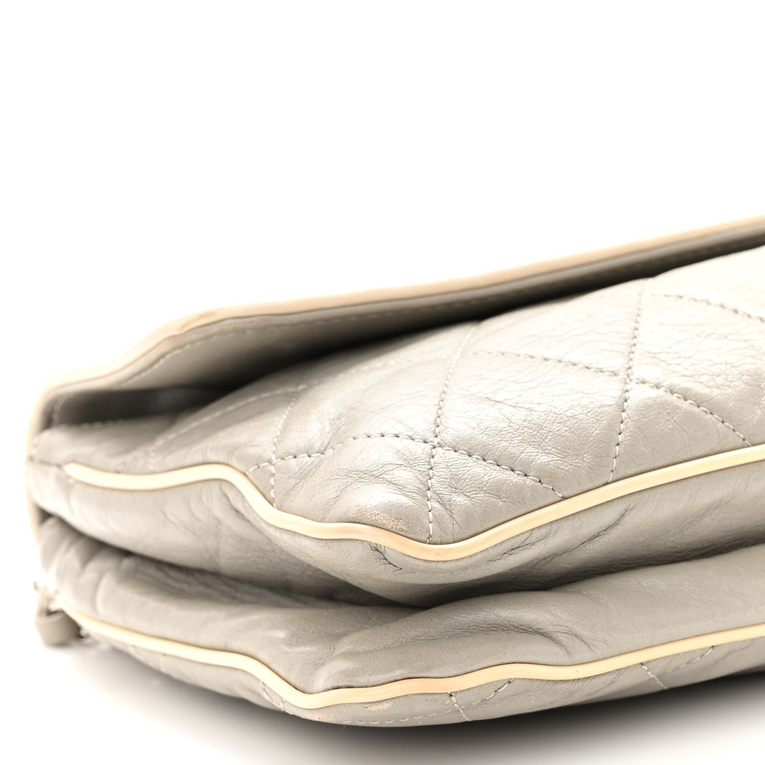 Chanel Lambskin East West Mademoiselle Flap Grey 9 of 10