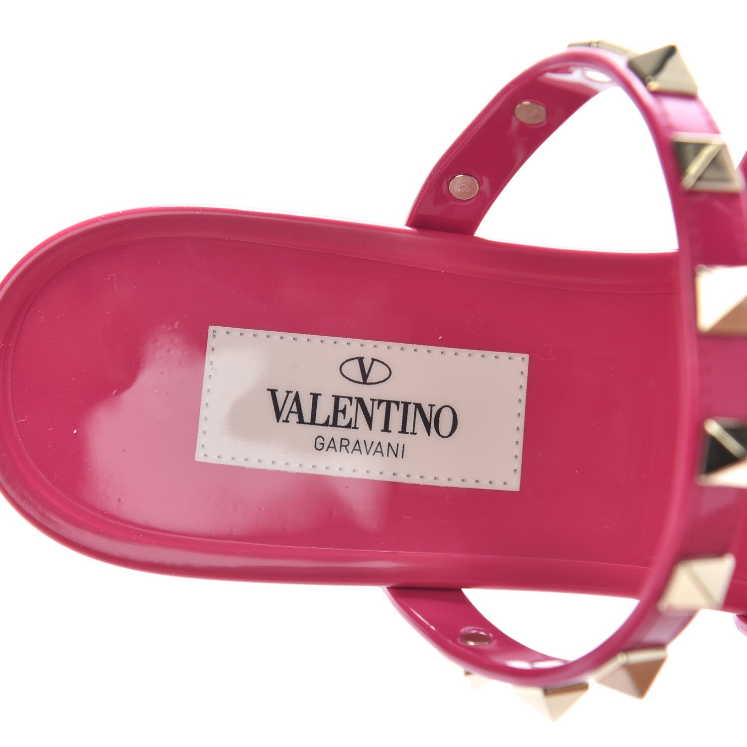 Valentino Garavani PVC Jelly Rockstud Caged Flat Thong Sandals 36 Blossom 8 of 10