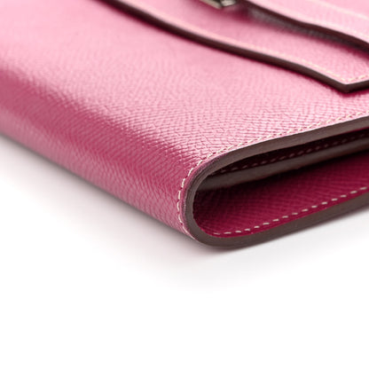 Hermes Epsom Candy Kelly Longue Wallet Tosca Rose Tyrien 14 of 17