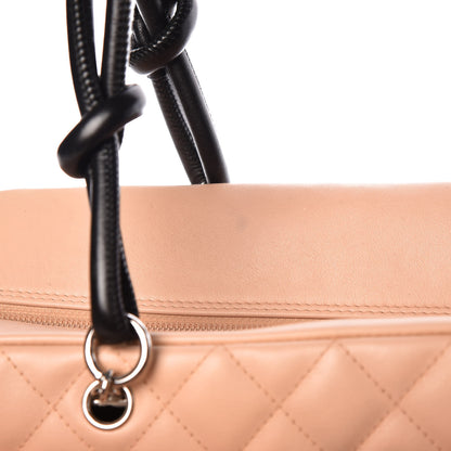 Chanel Calfskin Quilted Large Cambon Multipocket Reporter Beige Black 10 of 10