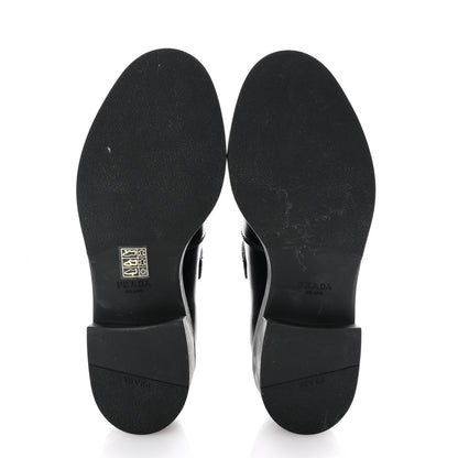 Prada Spazzolato Mary Jane T Strap 40mm Loafers 38 Black 6 of 9