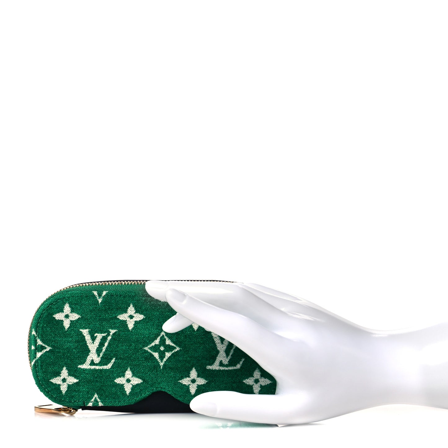 Jacquard Velvet Monogram LV Match Sunglasses Case GM Vert