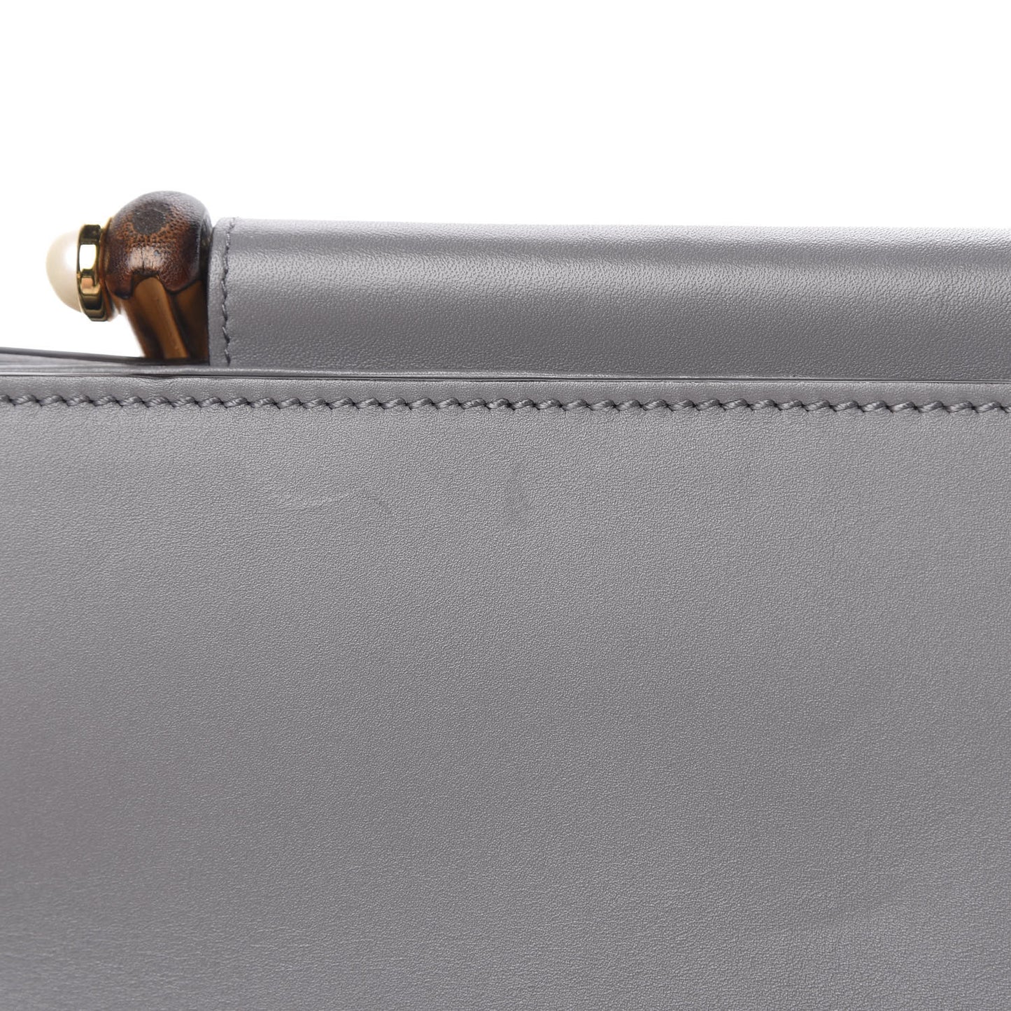 Nappa Bamboo Web Medium Nymphaea Top Handle Bag Deep Grey Mystic White