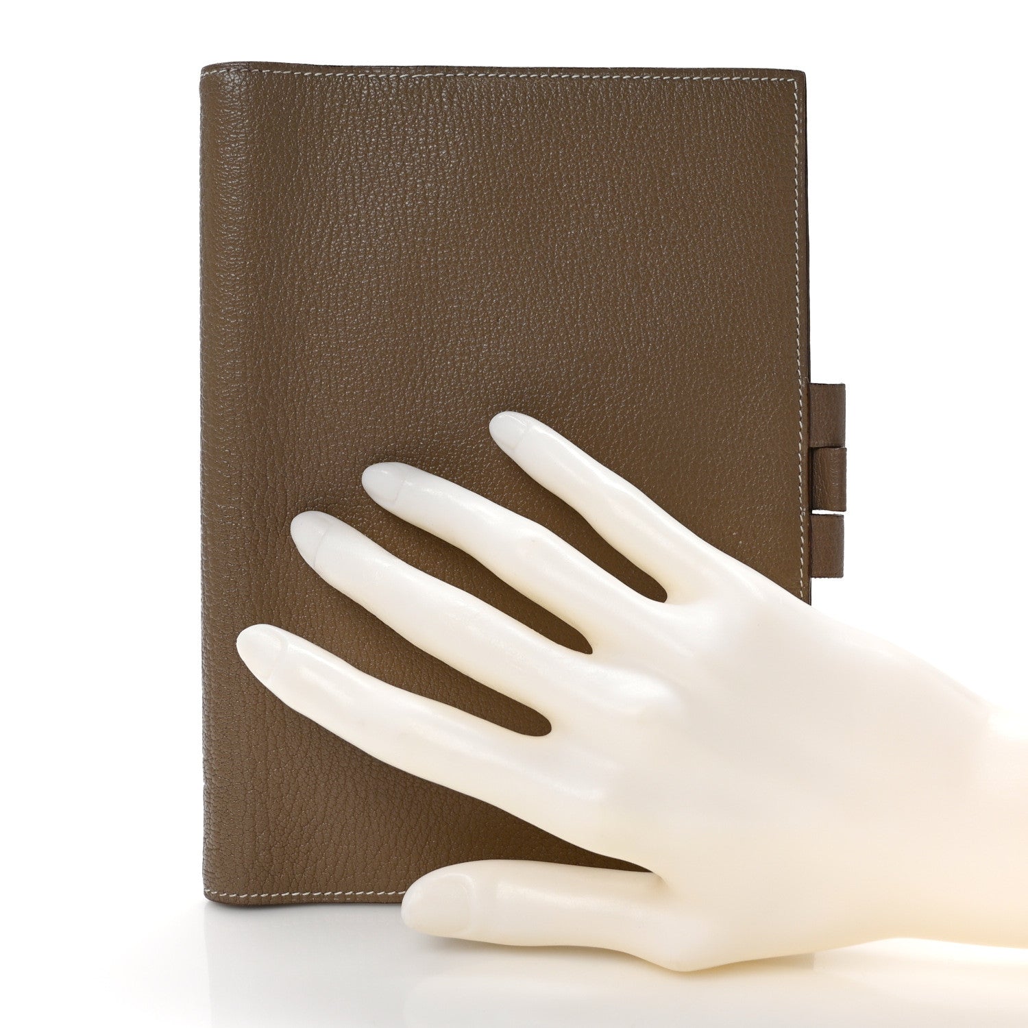 Hermes Chevre Mysore Globe Trotter Agenda Cover PM Etoupe 2 of 7