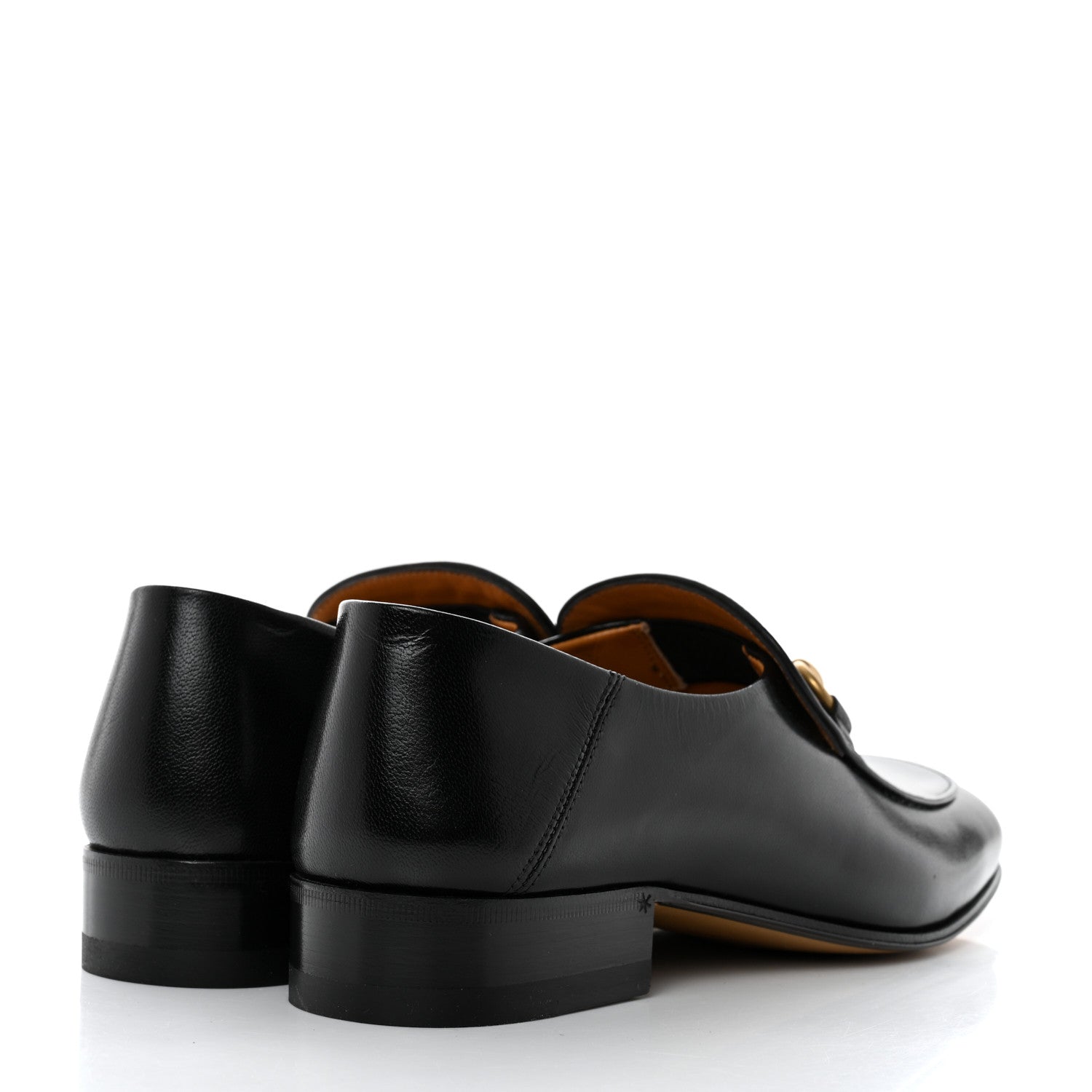 Gucci Goatskin Womens Horsebit Mid-Heel Loafers 36.5 Black 4 of 9