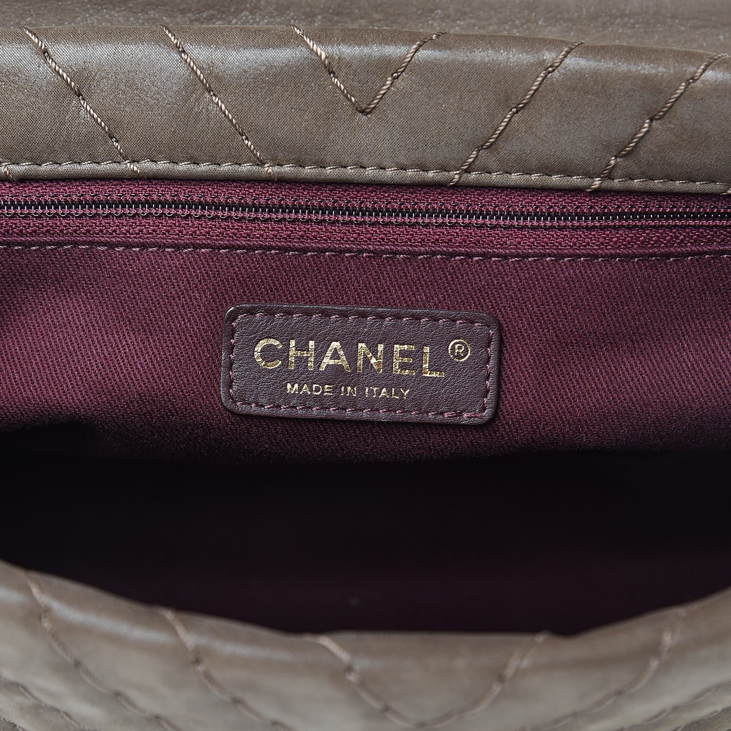 Chanel Calfskin Surpique Chevron Jumbo Flap Brown 6 of 16