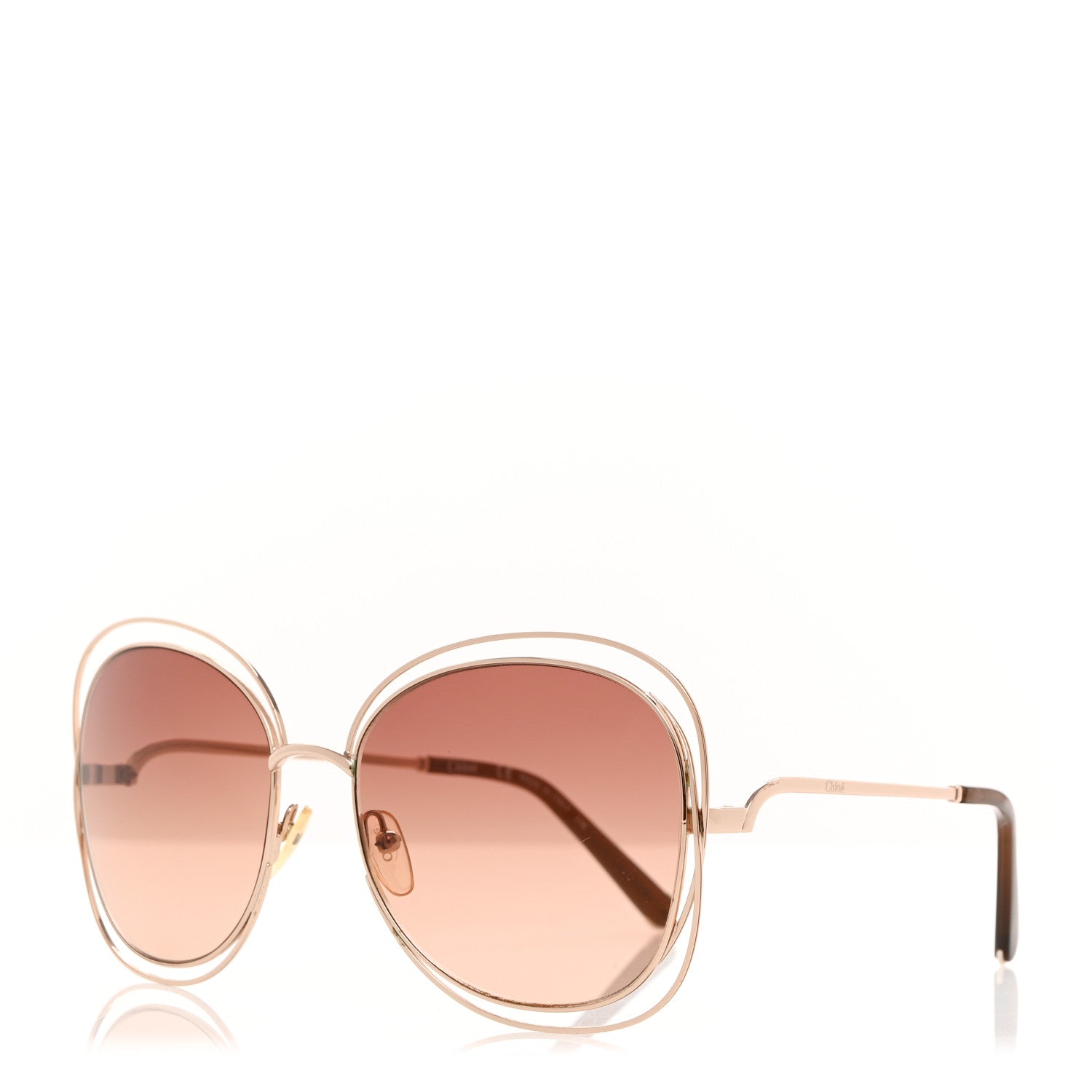 Chloe Oversized Round Carlina Sunglasses CE119S Gold 1 of 7