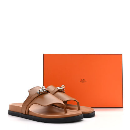 Hermes Calfskin Womens Empire Sandals 38 Naturel 9 of 9