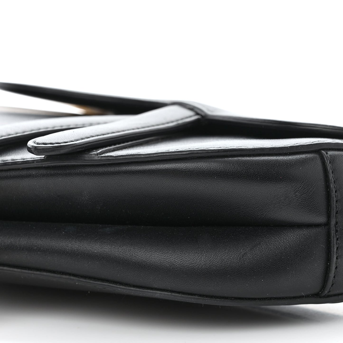 Calfskin Mini Saddle Bag Black