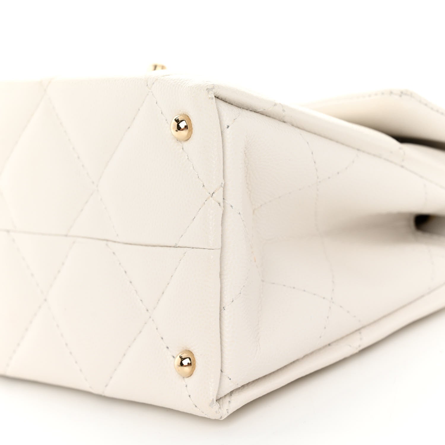 Chanel Caviar Quilted Mini Retro Twist Top Handle Flap White 10 of 10