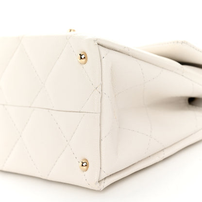 Chanel Caviar Quilted Mini Retro Twist Top Handle Flap White 10 of 10