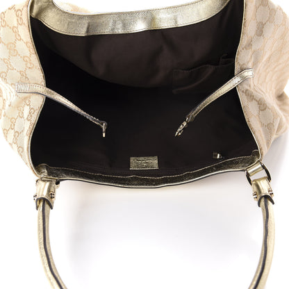 Gucci Monogram Large D Gold Hobo Metallic Gold 5 of 13