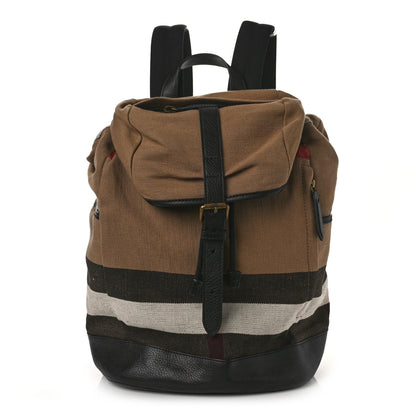 Burberry Canvas Mega Check Drifton Backpack Black 1 of 8