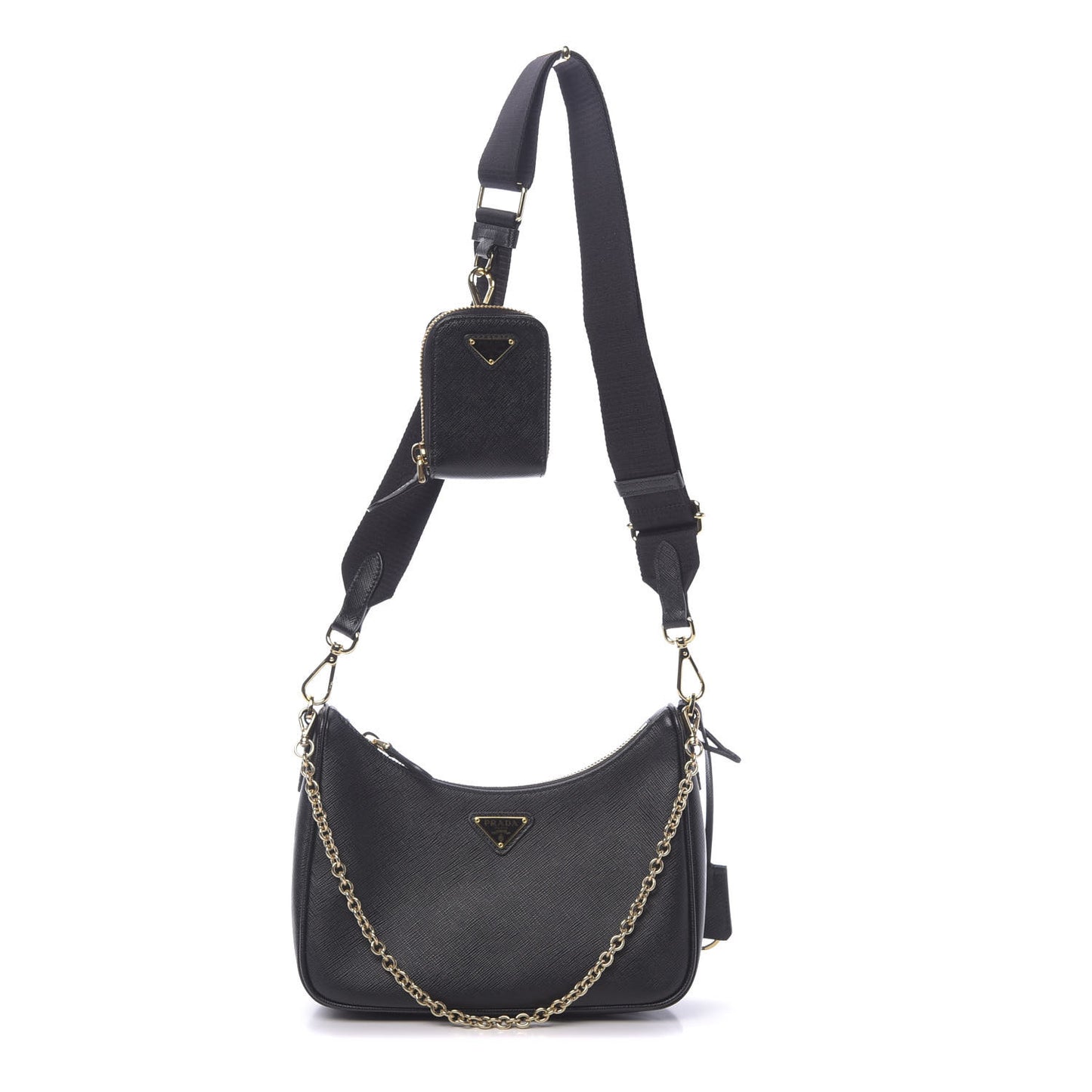 Saffiano Lux Re-Edition 2005 Shoulder Bag Black
