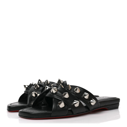 Christian Louboutin Calfskin Miss Spika Club Sandals 37.5 Black 3 of 7