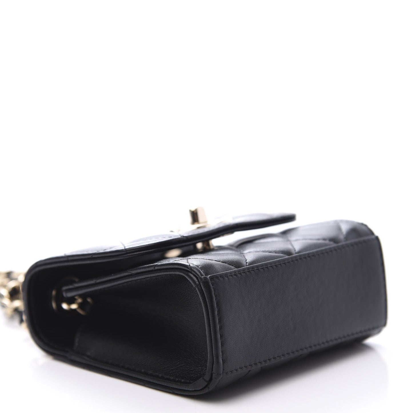 Lambskin Quilted Mini Trendy CC Chain Wallet Black