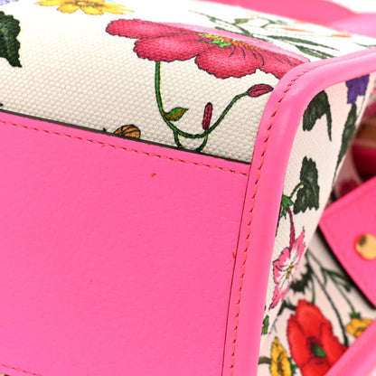 Gucci Canvas Medium Flora Tote Fuchsia 14 of 15