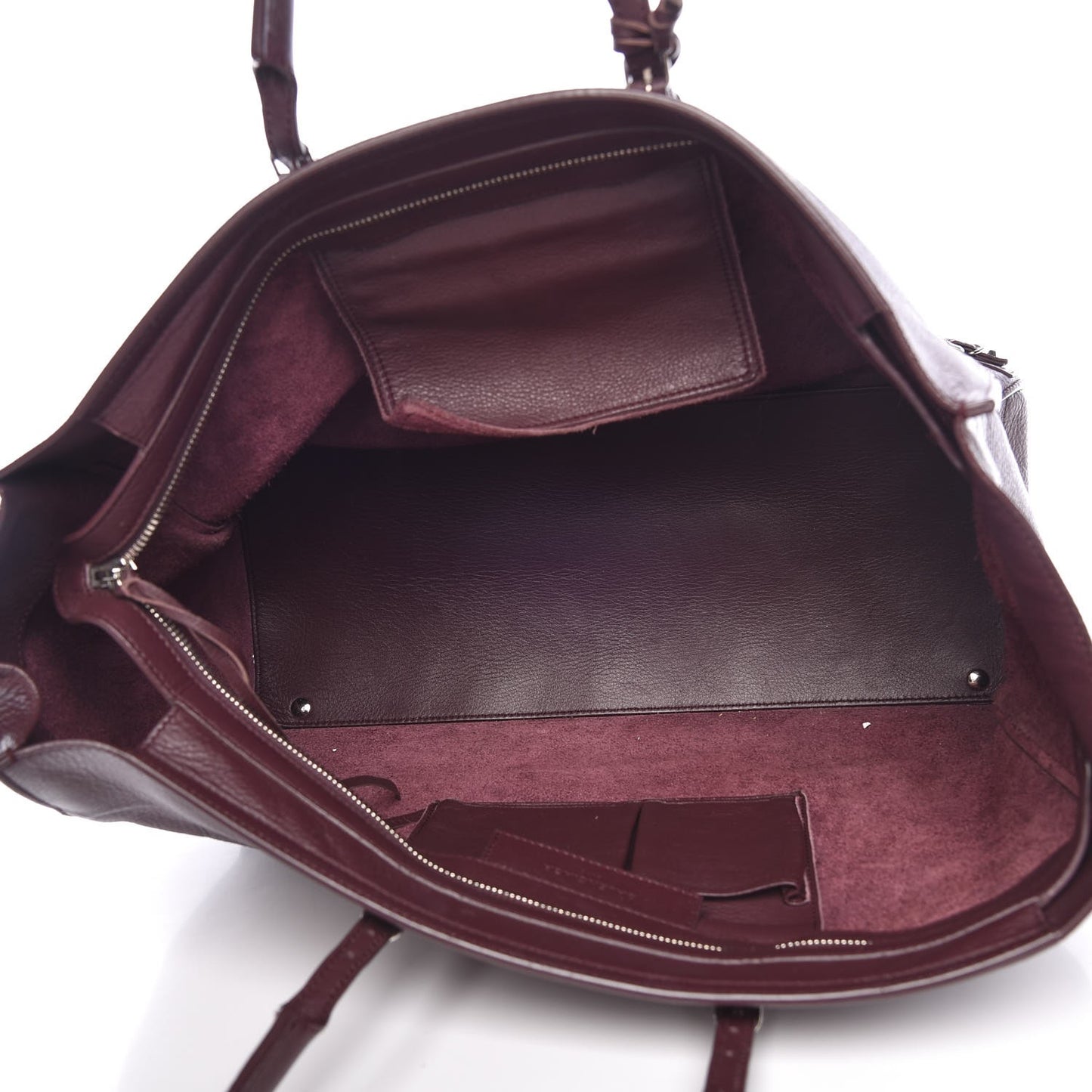 Veau Papier A4 Tote Rouge Aubergine