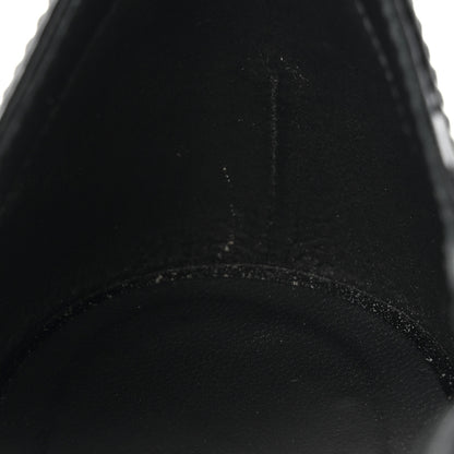 Chanel Patent Cap Toe CC Wedge Ankle Strap Pumps 39.5 Black White 10 of 11