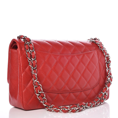 Chanel Caviar Quilted Jumbo Double Flap Red 4 of 10