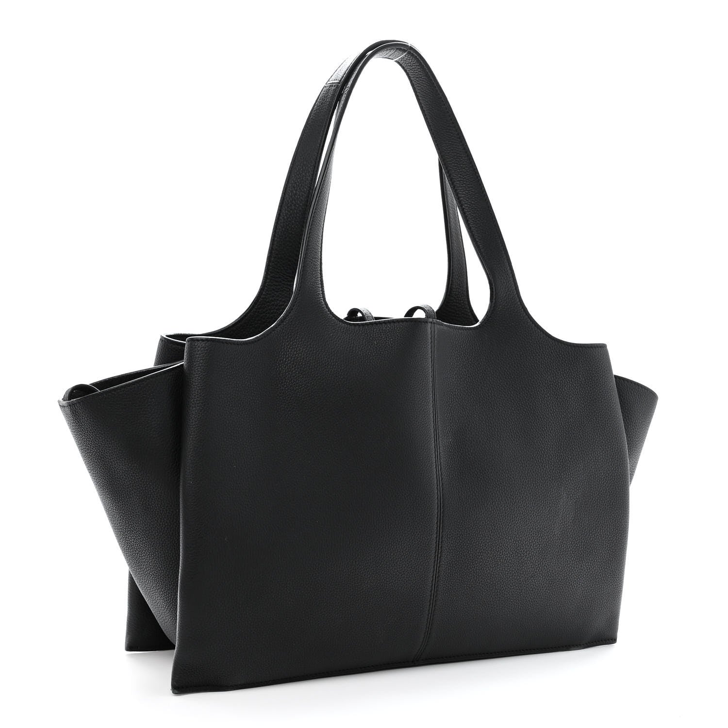 Celine Baby Grained Calfskin Medium Tri-Fold Bag Black 3 of 13